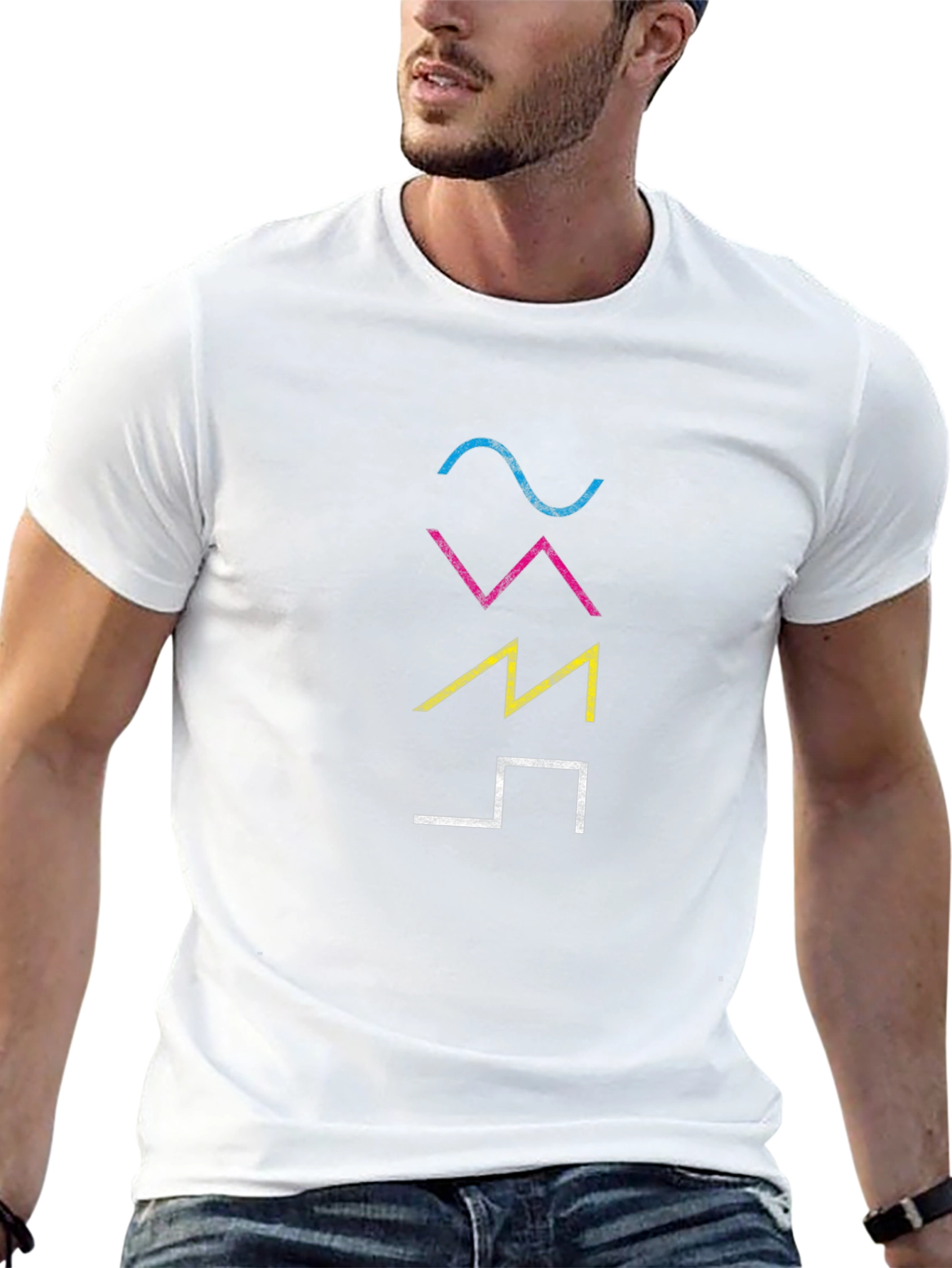 Camiseta Hombre Negra con Diseño Gráfico Abstracto