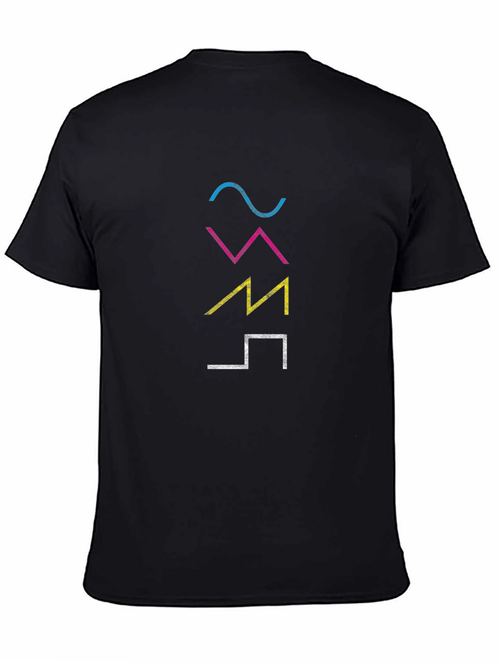 Camiseta Hombre Negra con Diseño Gráfico Abstracto