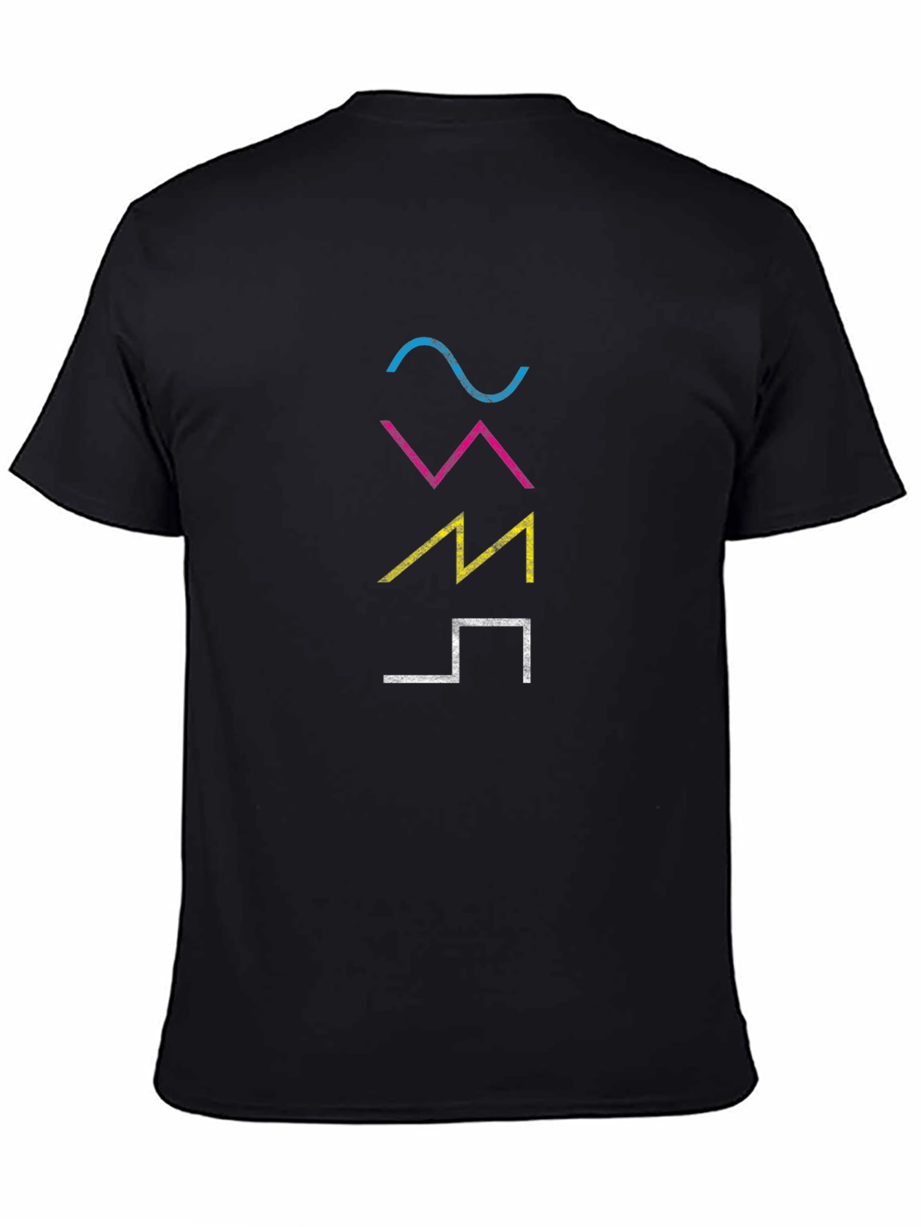 Camiseta Hombre Negra con Diseño Gráfico Abstracto