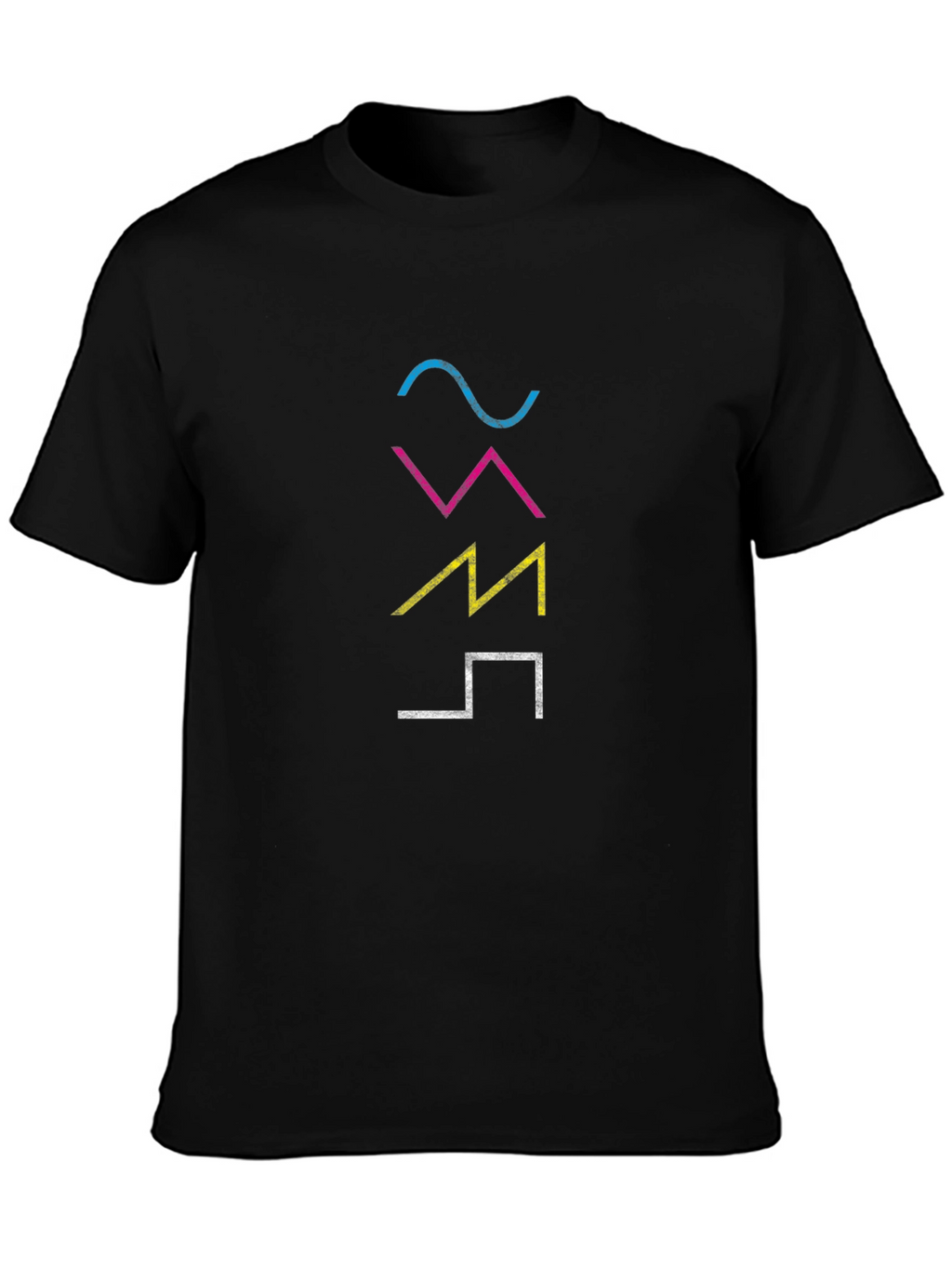 Camiseta Hombre Negra con Diseño Gráfico Abstracto