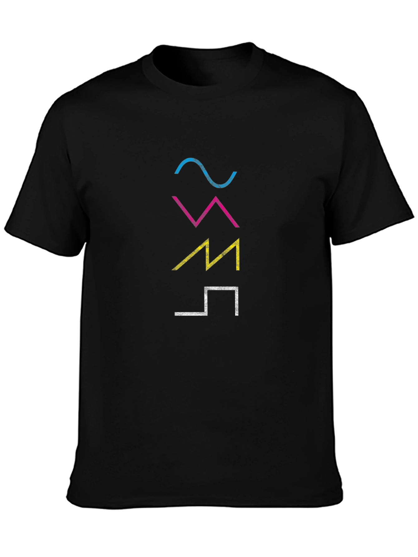 Camiseta Hombre Negra con Diseño Gráfico Abstracto