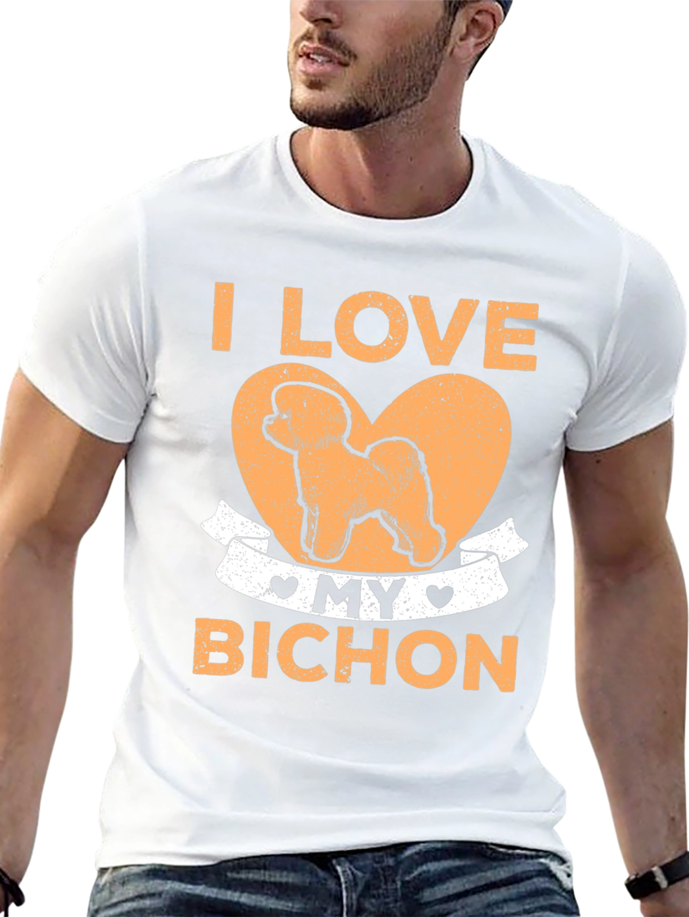 Camiseta Amo a mi Bichón Negra Algodón Unisex