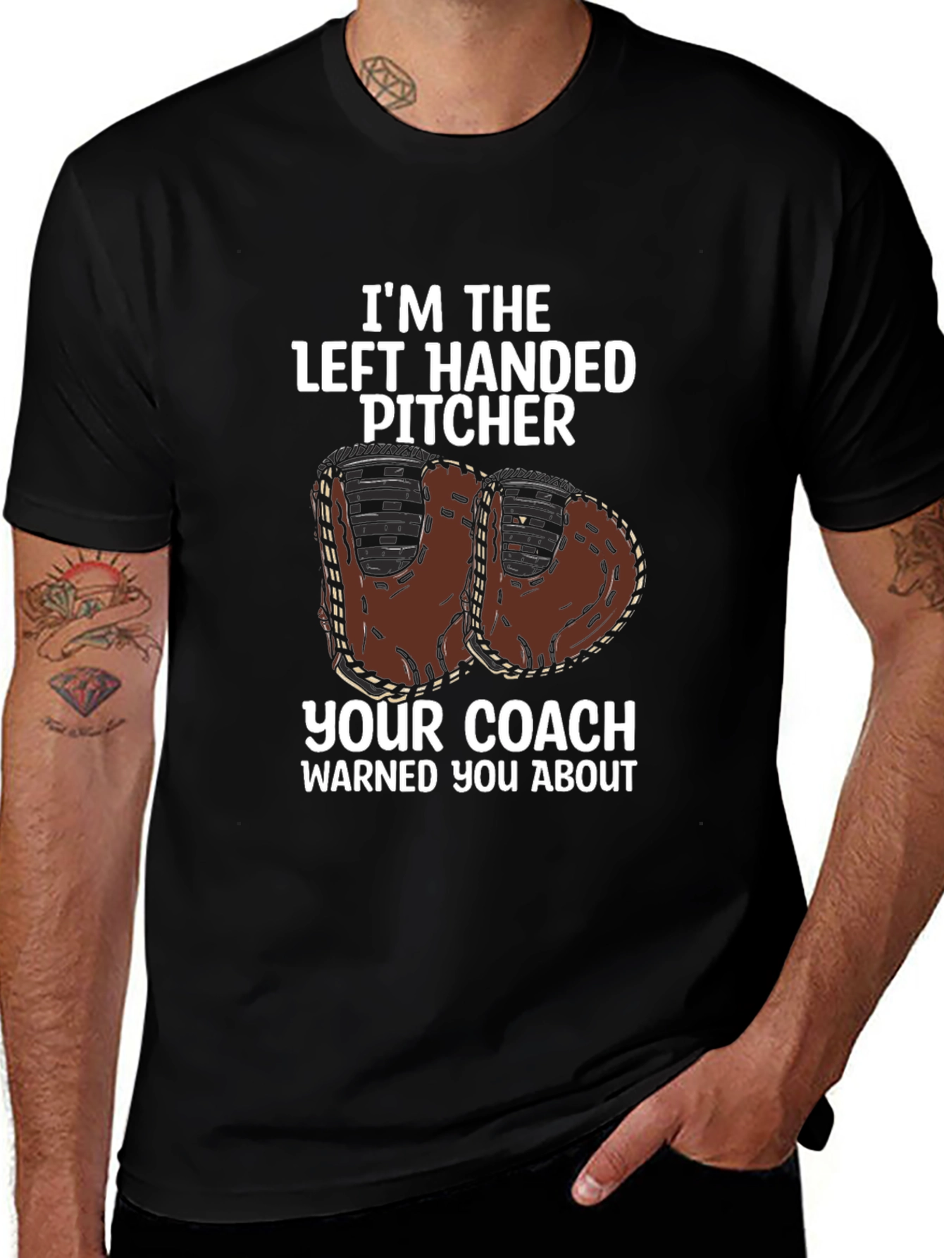 Camiseta de Béisbol para Lanzador Zurdo - Advertencia del Entrenador