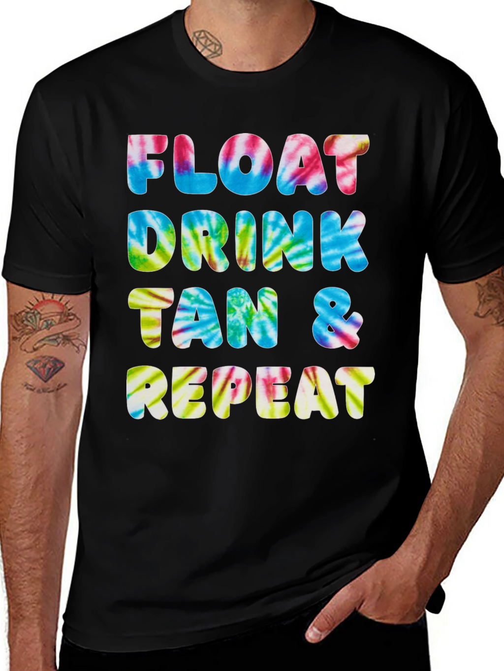 Camiseta Float Drink Tan Repeat Tie-Dye
