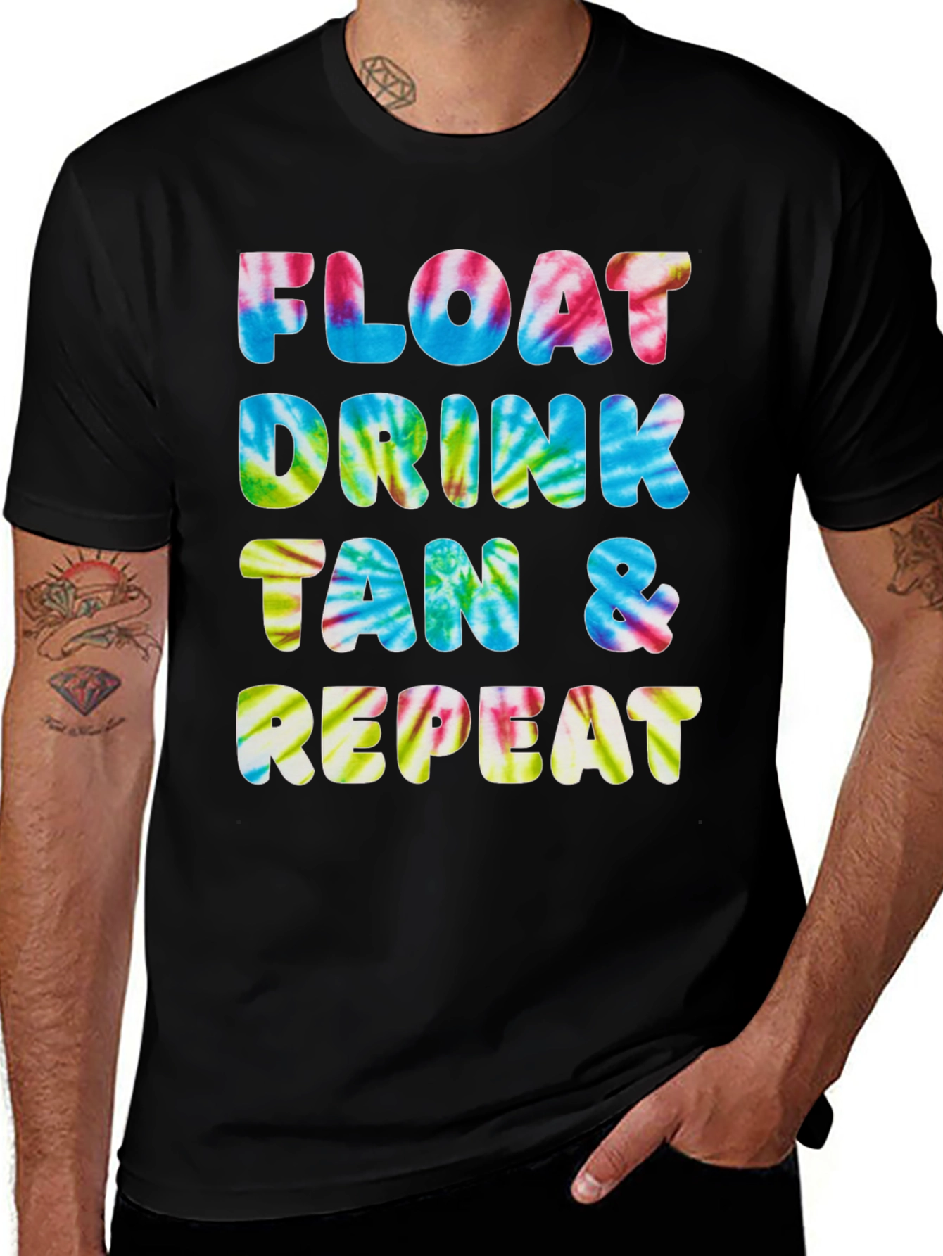 Camiseta Float Drink Tan Repeat Tie-Dye