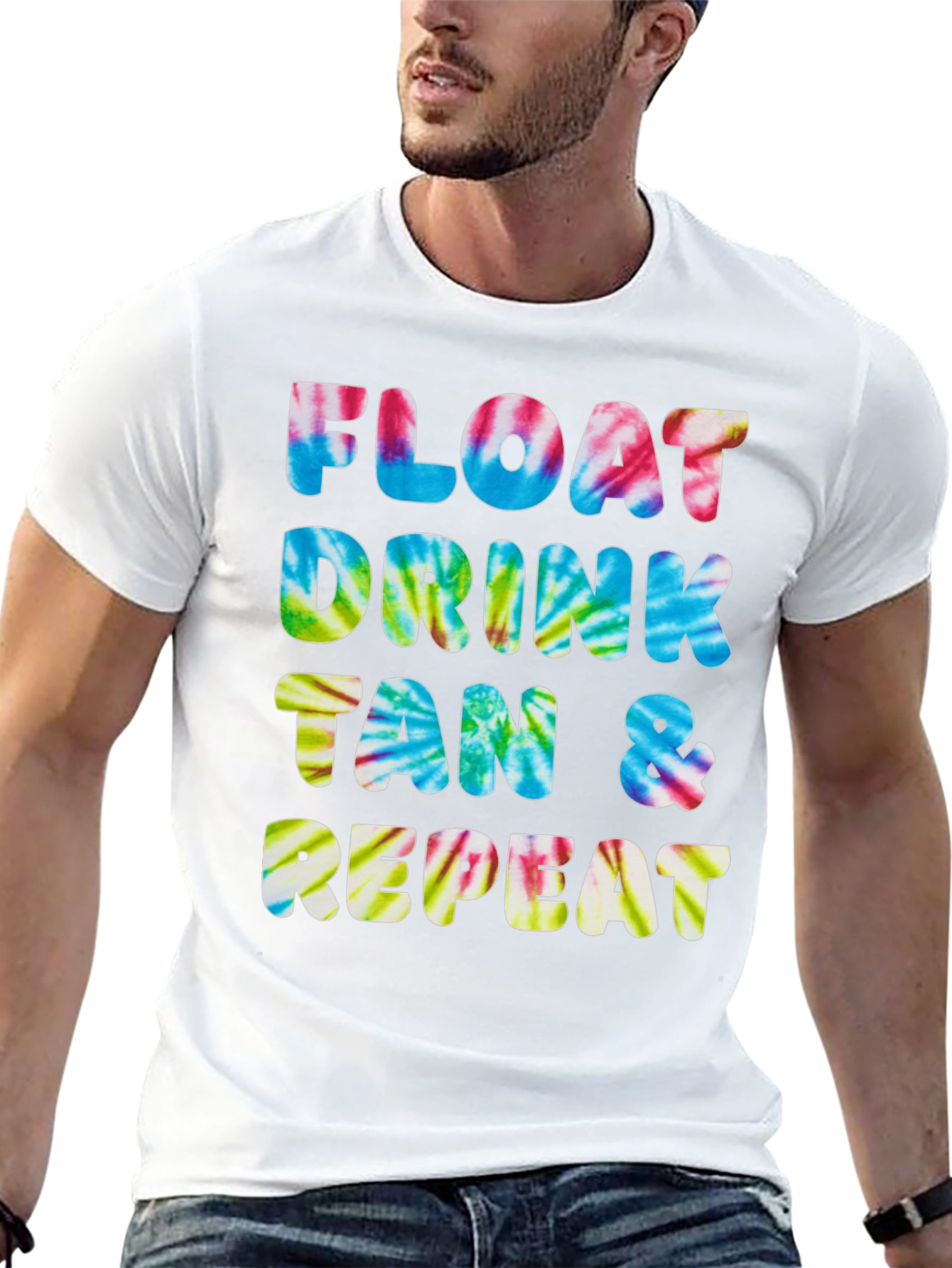 Camiseta Float Drink Tan Repeat Tie-Dye