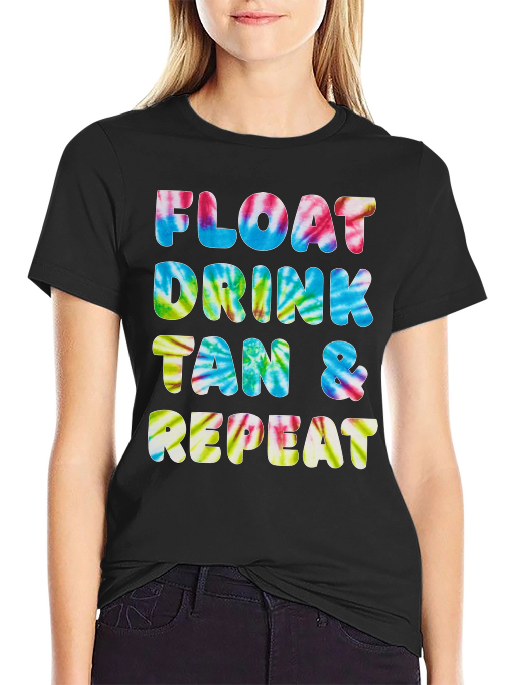 Camiseta Float Drink Tan Repeat Tie-Dye