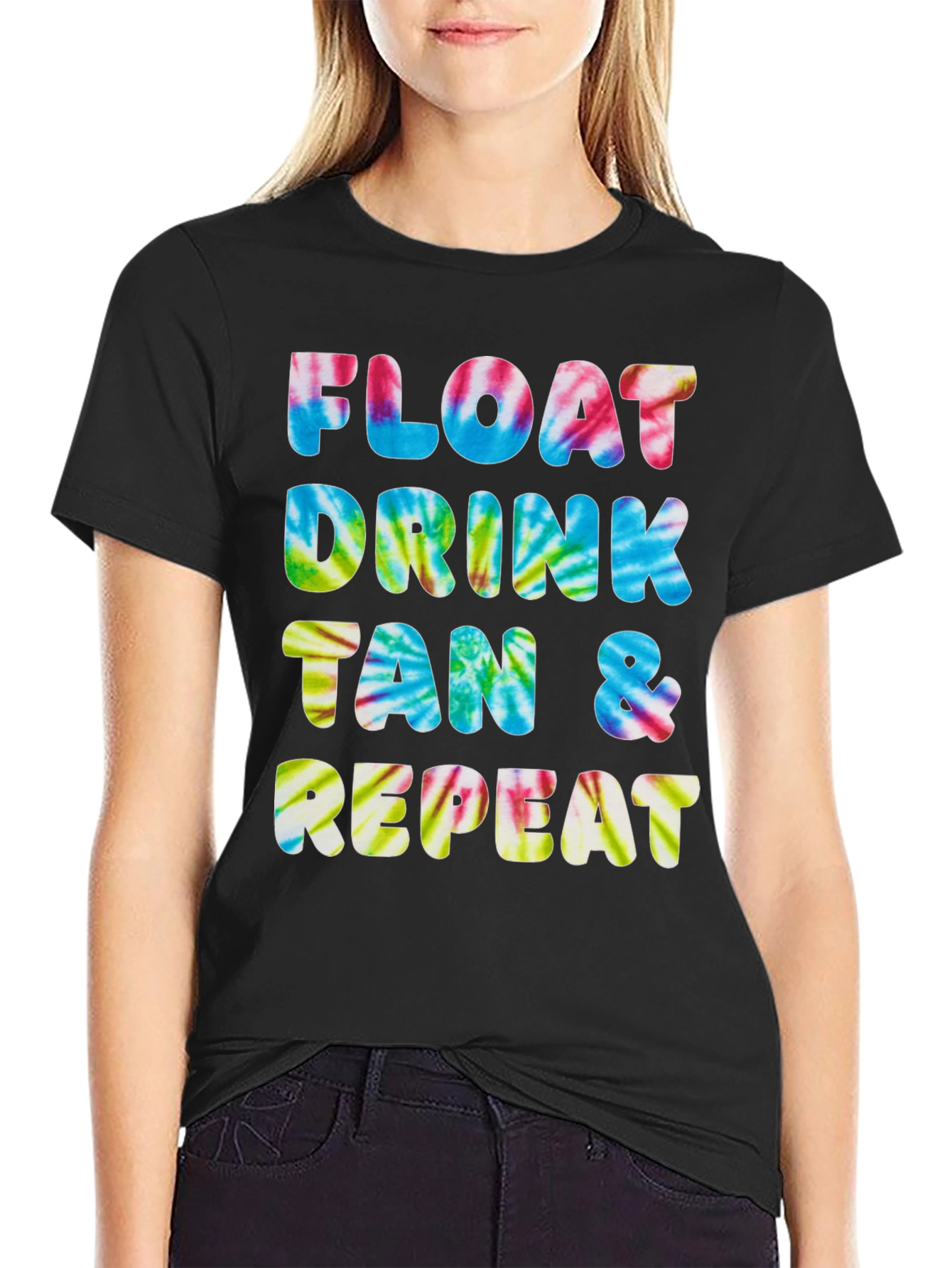 Camiseta Float Drink Tan Repeat Tie-Dye