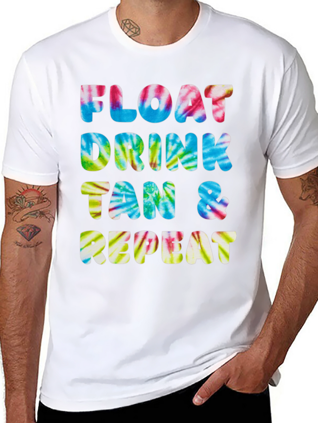 Camiseta Float Drink Tan Repeat Tie-Dye