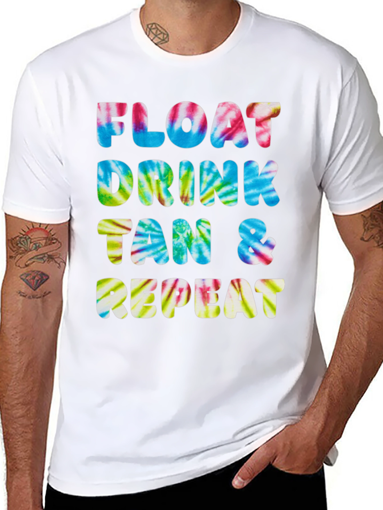 Camiseta Float Drink Tan Repeat Tie-Dye