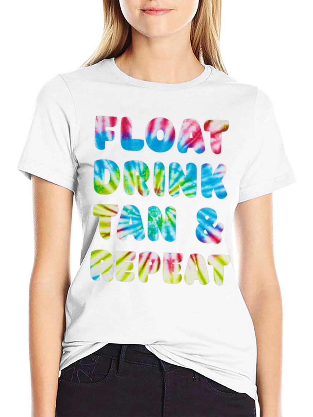 Camiseta Float Drink Tan Repeat Tie-Dye