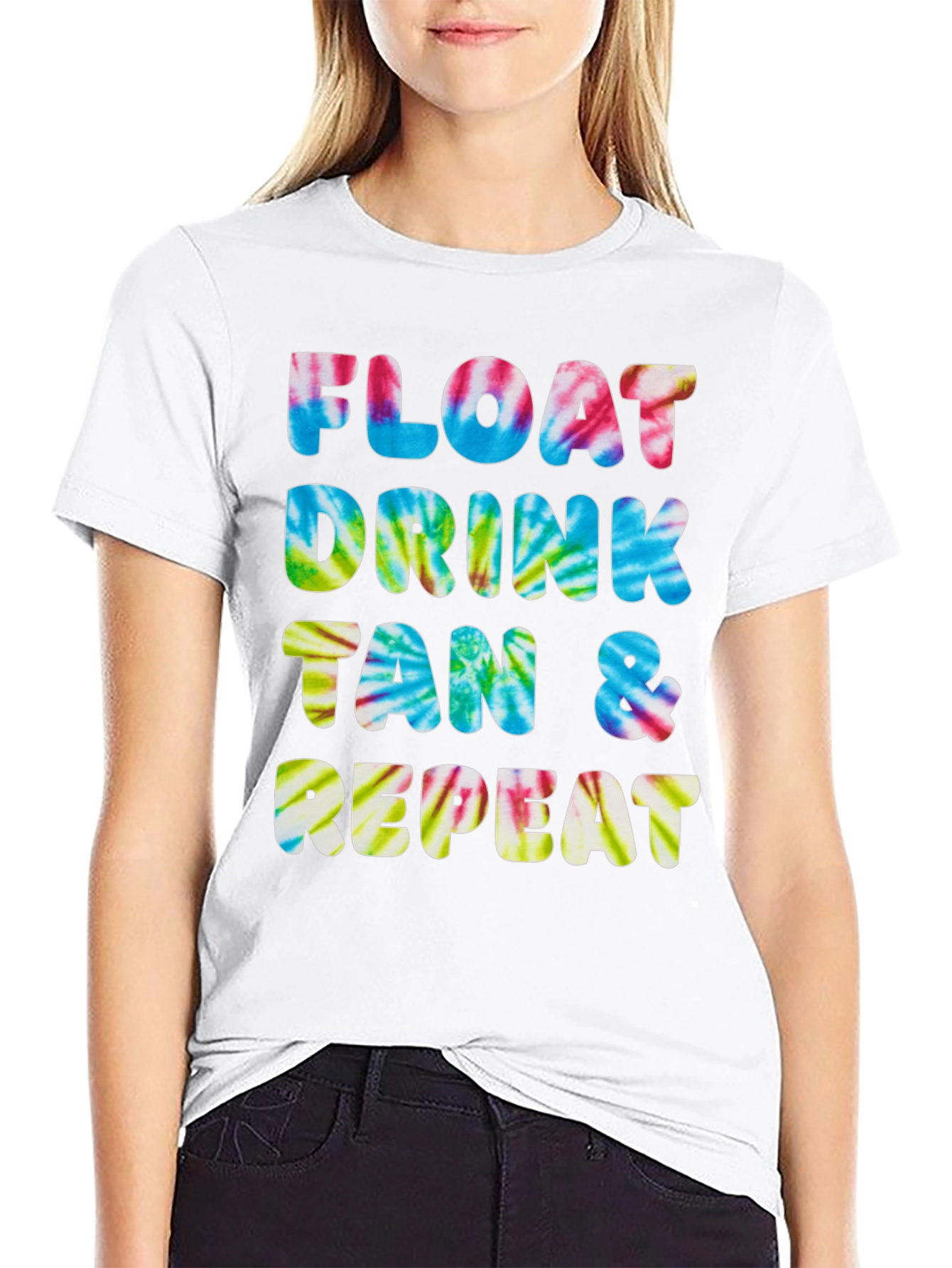 Camiseta Float Drink Tan Repeat Tie-Dye
