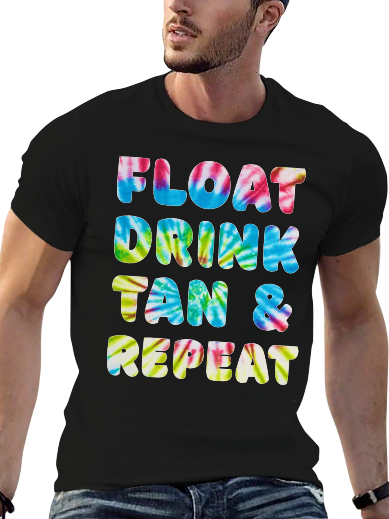 Camiseta Float Drink Tan Repeat Tie-Dye