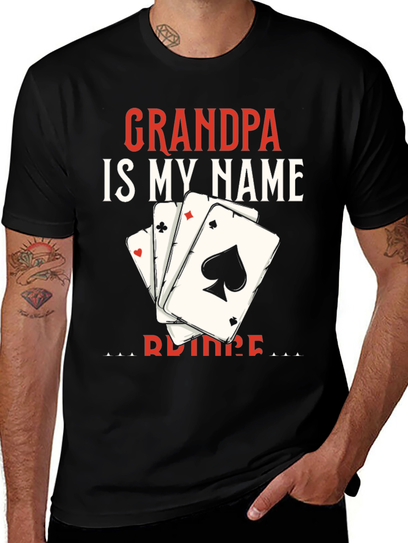 Camiseta Abuelo es mi nombre con cartas