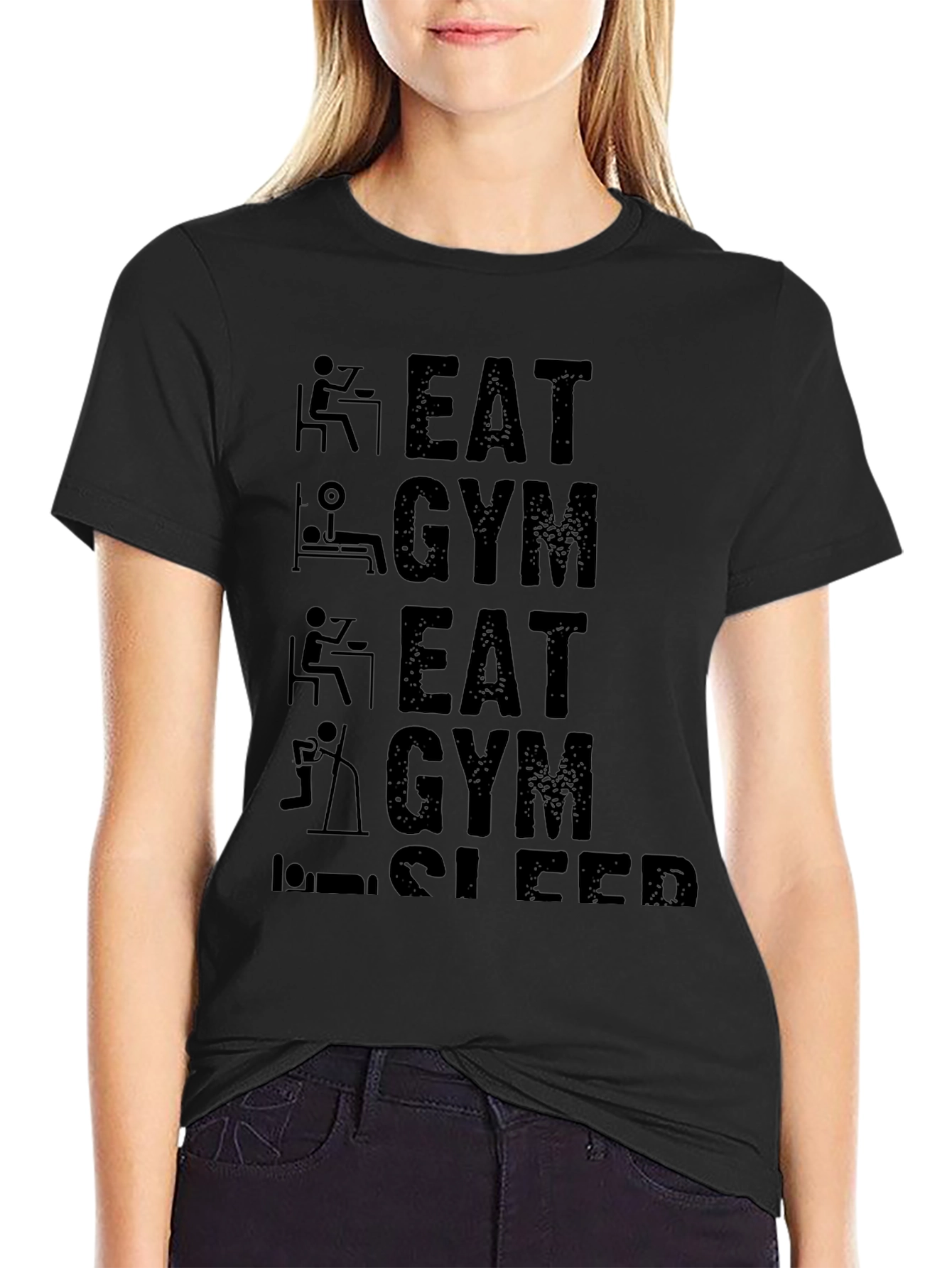 Camiseta Hombre: Comer Gym Dormir - Estilo Fitness