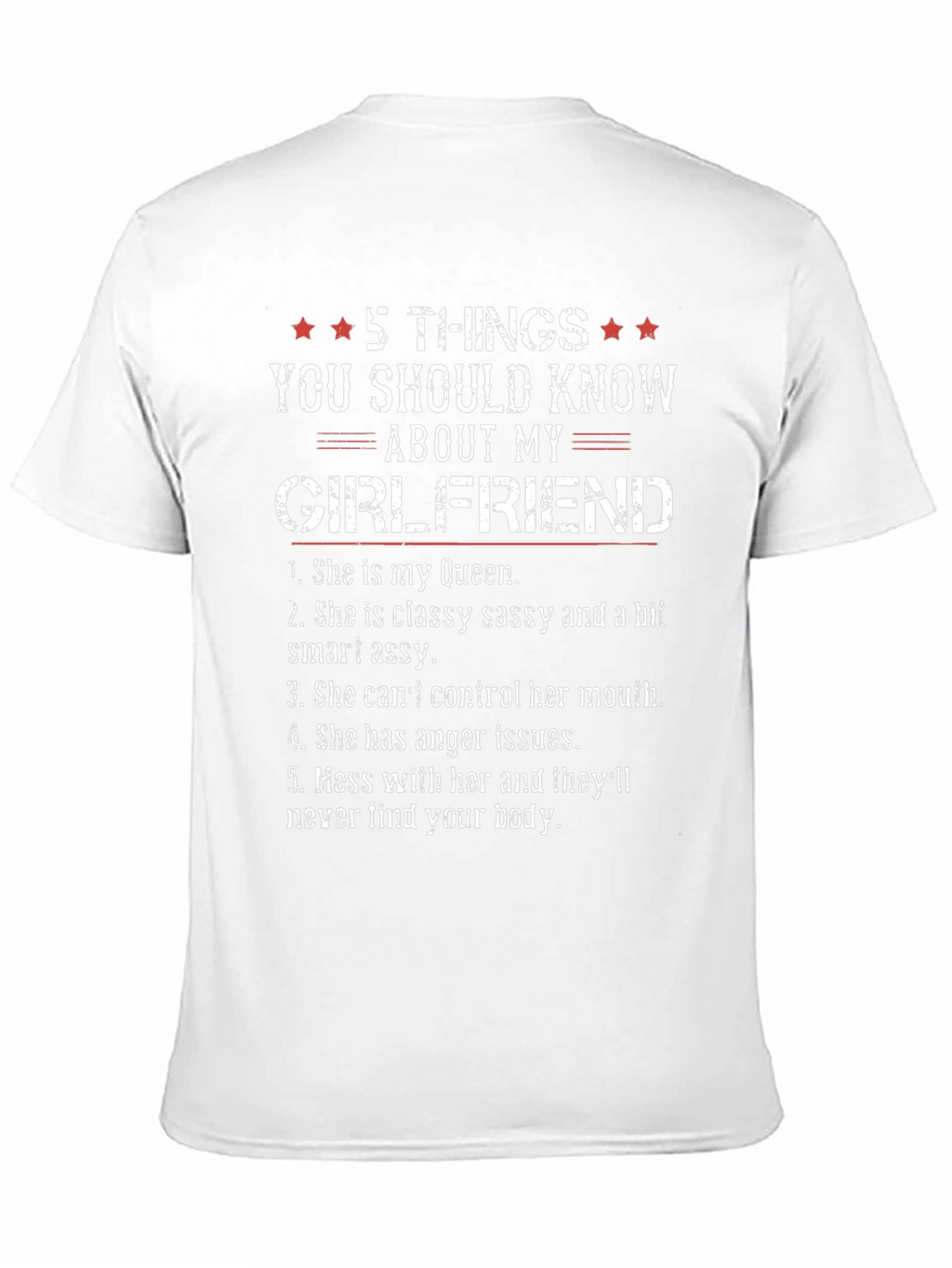 Camiseta 5 Cosas de mi Novia