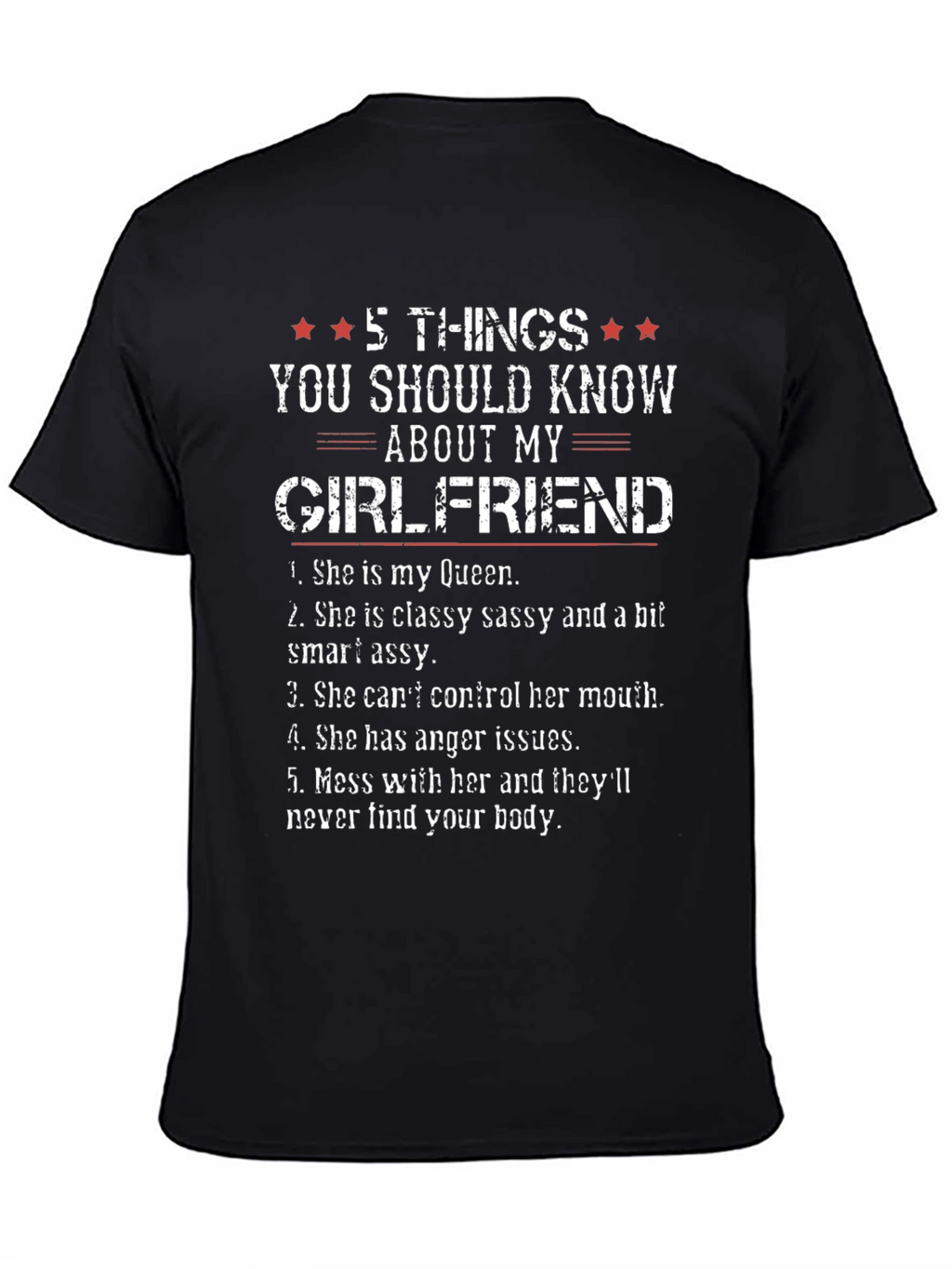 Camiseta 5 Cosas de mi Novia