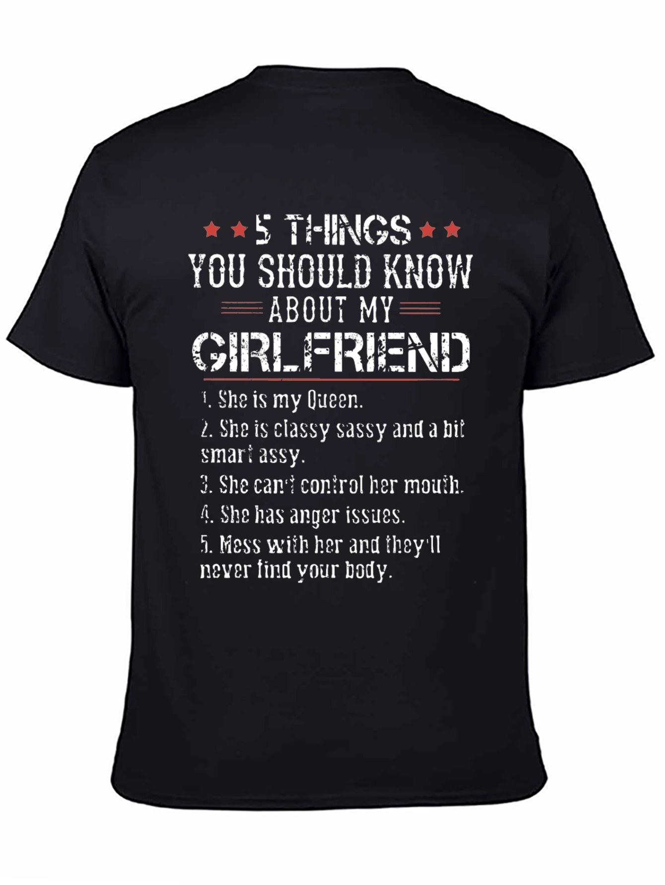 Camiseta 5 Cosas de mi Novia