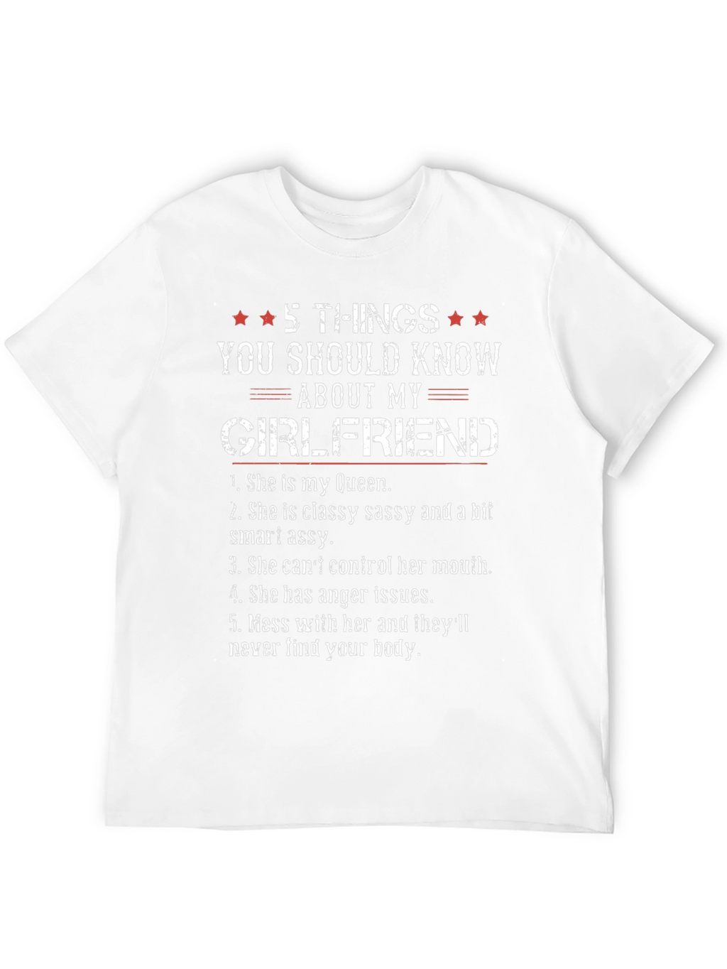 Camiseta 5 Cosas de mi Novia