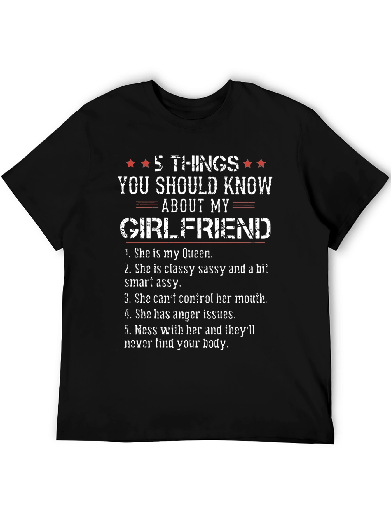 Camiseta 5 Cosas de mi Novia