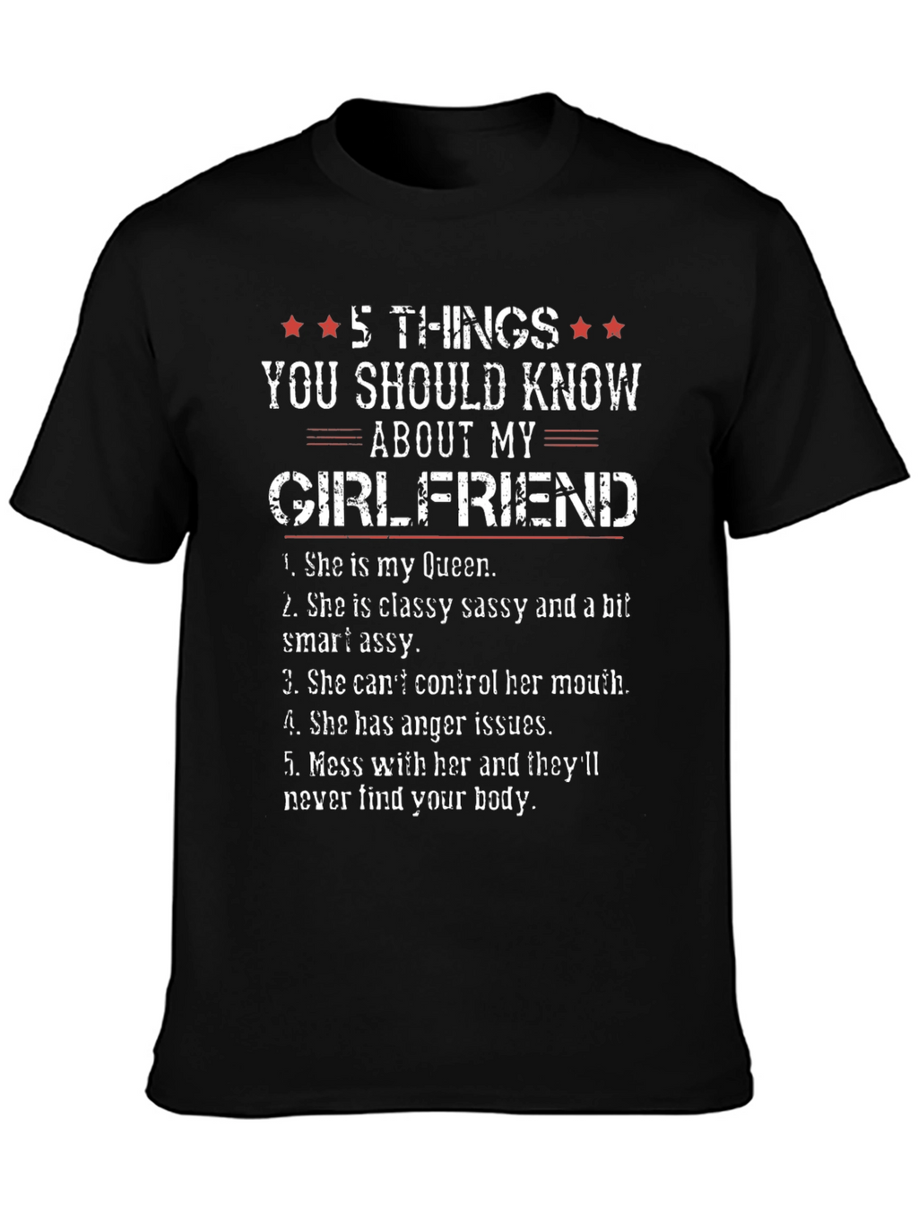Camiseta 5 Cosas de mi Novia