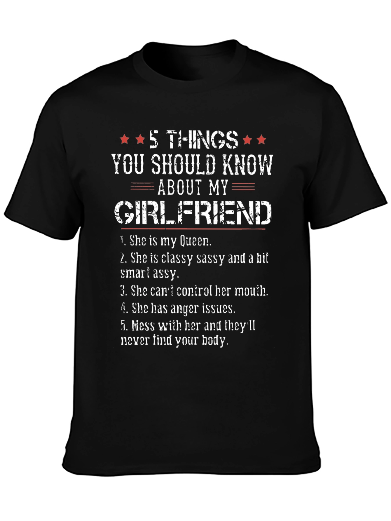 Camiseta 5 Cosas de mi Novia