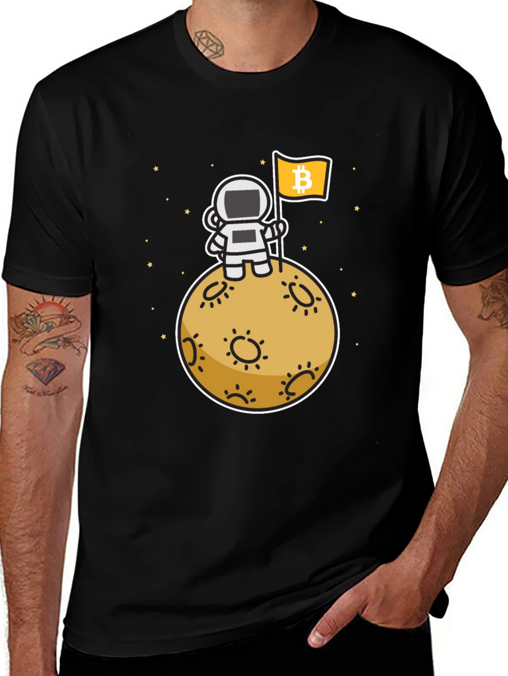 Camiseta Bitcoin Astronauta Luna - Crypto Moda