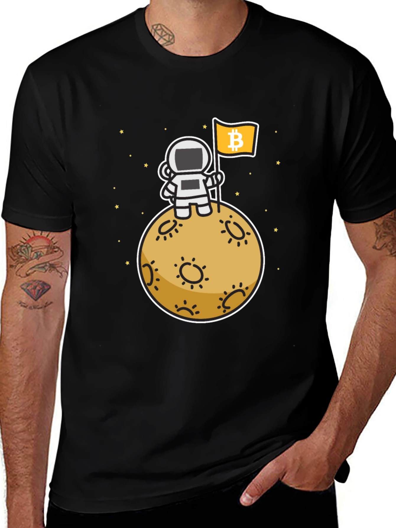 Camiseta Bitcoin Astronauta Luna - Crypto Moda