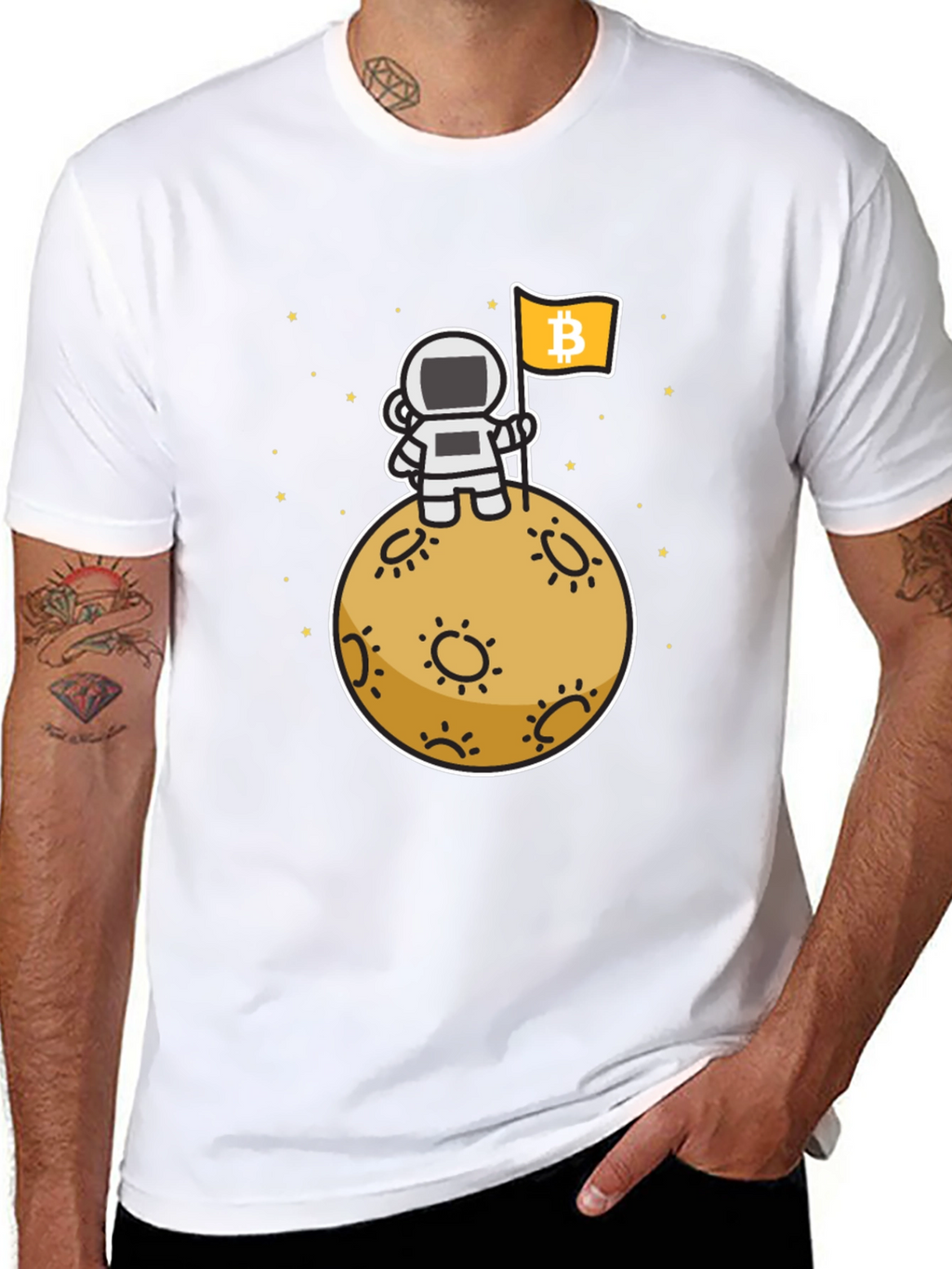 Camiseta Bitcoin Astronauta Luna - Crypto Moda